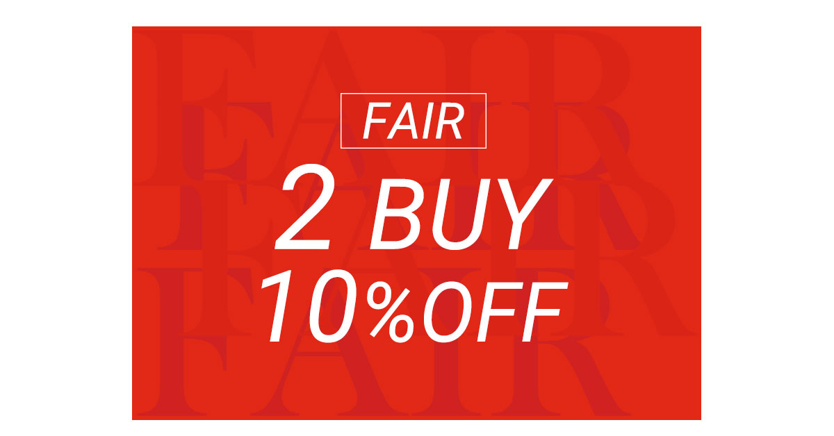 対象商品を2点以上購入で10％OFF！